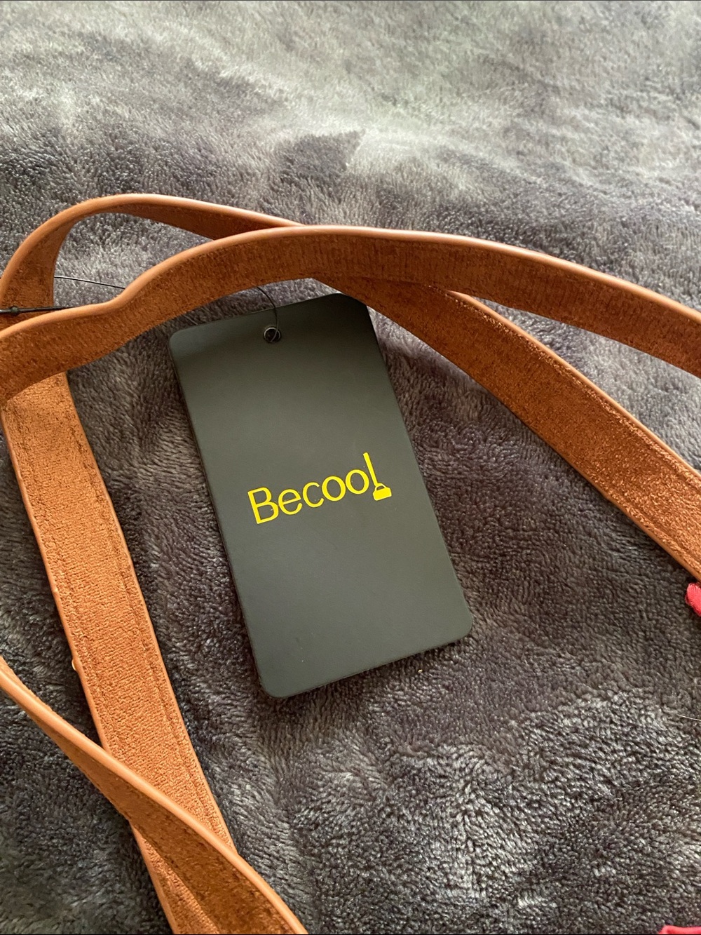 BE COOL Tan Suede Shoulder Bag with Bow Charm - Picture 10 of 10